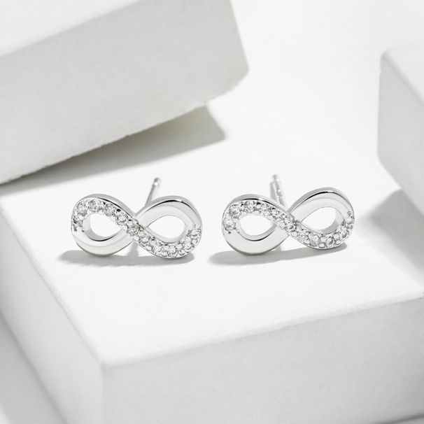 Minimalist Korean version of the Mobius set of earrings S925 silver needle niche design eternal infinity symbol 8 shaped earrings_ipsvogv.com