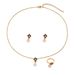 Chinese style women's earrings set, geometric auspicious cloud niche design ring, versatile necklace set_ipsvogv.com