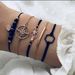 Handmade Rope Wearing Bead Love Wind 8-Character Element Black Geometric Square Leaf 5-piece Set Bracelet_ipsvogv.com