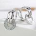 Cao Shi Early Summer Fashion Korean Edition Women's Ring Round Micro Inlaid Zircon Ear Buckle Versatile High End Short_ipsvogv.com