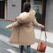 Women's Clothing new winter cotton padded coat, medium length, large fur collar, velvet lining, overcoat, cotton padded coat, trendy for women_ipsvogv.com