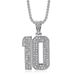 Men's Jewelry Hip Hop HIPHOP Jewelry Stainless Steel Gold Plated Diamond No. 10 Number Pendant Necklace_ipsvogv.com