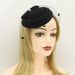 Bow pill box charming hat Women's Tea party wedding hat with veil Hairpin headband_ipsvogv.com