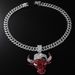 New product: Full Diamond Red Bull Head Pe, Powerful and Personalized Punk Men's Cuban Chain Necklace Decorative_ipsvogv.com