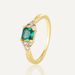 French Cross Border Exclusive Personalized Retro Engagement Ring Female Gold Plated Inlaid Square Green Zircon Ring_ipsvogv.com