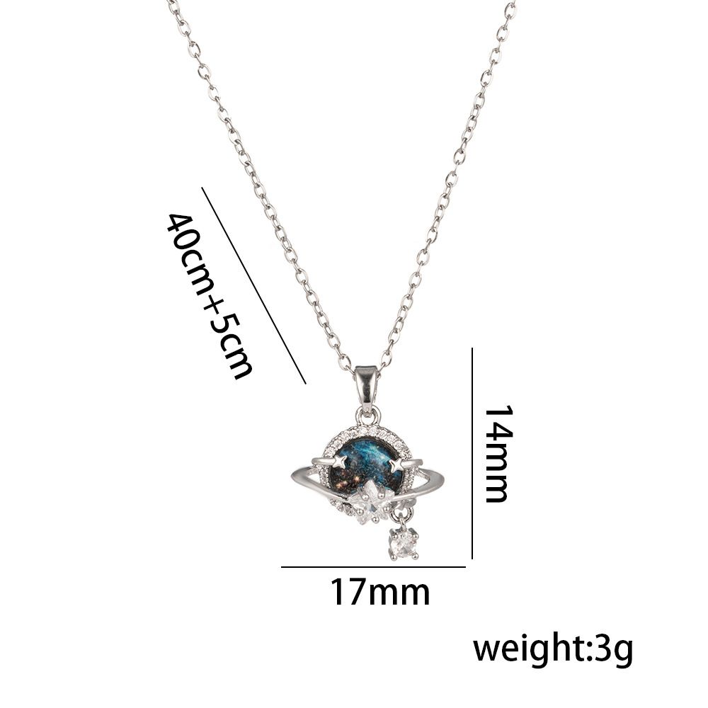 Necklace, A Female Internet Celebrity, Dreamy Planet, Zirconia, Geometric Niche, Light Luxury, New Design Sense,_ipsvogv.com