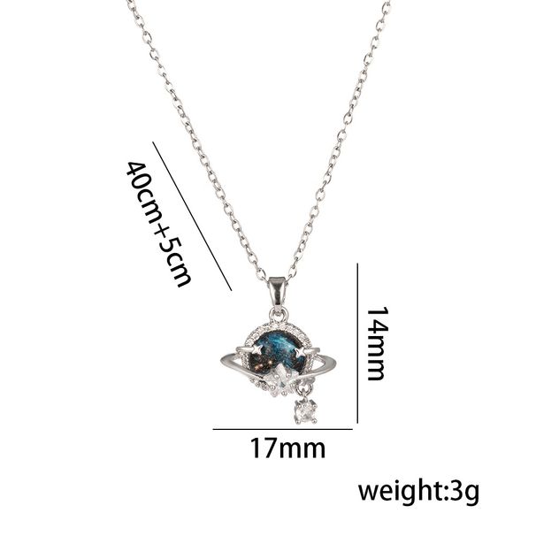 Necklace, A Female Internet Celebrity, Dreamy Planet, Zirconia, Geometric Niche, Light Luxury, New Design Sense,_ipsvogv.com