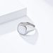 Light luxury style square seal inlaid shell titanium steel ring men and women wedding ring commuting fashion wear accessories_ipsvogv.com