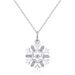 new Crystal Snowflake Design Necklace Pendant Female S925 Silver Full Inlaid Shining White Diamond Pendant Fashionable Light Luxury_ipsvogv.com