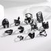 New Adjustable Exaggerated Mask Snake Spider Octopus Ring Set Of 11 Electrophoretic Black Rings_ipsvogv.com