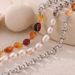 Personalized, Niche, Minimalist, Geometric, O-shaped Chain, Elegant Jewelry, Natural Stone, Freshwater Pearl Bead_ipsvogv.com