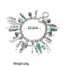 Western Cowboy Style Alloy Bull Head Spearhead Feather Turquoise Beaded Pendant OT Chain Men's Bracelet_ipsvogv.com
