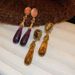 Designer Dia Inlaid Resin Water Drop Artistic Retro Light Long Earrings, Antique Style Earrings_ipsvogv.com