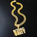 3D Diamond Double Row Letter Pendant Necklace Hip Hop Trendy Street Dance Cuban Chain_ipsvogv.com