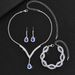 Simple Creative Design V-Shaped Water Drop Pendant Korean And Japanese Fashion Elegant New Necklace Earrings Bracelet_ipsvogv.com