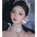 Super Shiny Full Diamond High-End Necklace For Women, Adjustable Flower Tassel Luxurious Choker With Bowknot Ribbon Neck_ipsvogv.com