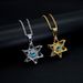Six-Pointed Star Large Satellite Demon Eye Titanium Steel Pendant Hip-Hop Necklace_ipsvogv.com