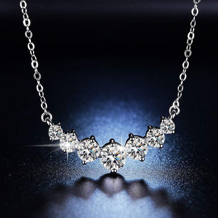 Live streaming new simulation moissanite seven star necklace, collarbone chain, straight row pendant, headwear for_ipsvogv.com