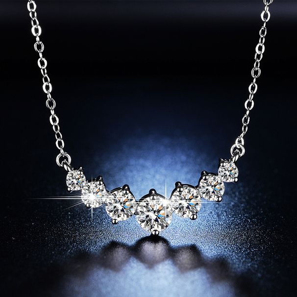 Live streaming new simulation moissanite seven star necklace, collarbone chain, straight row pendant, headwear for_ipsvogv.com