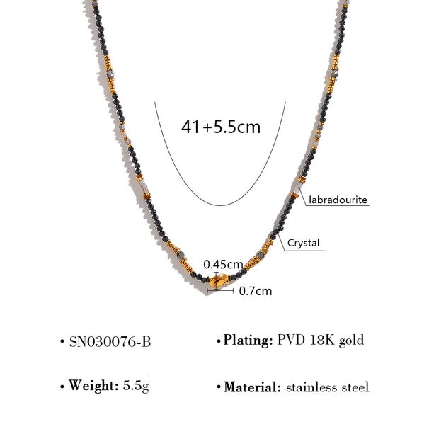 Colored Beaded Necklace Female Retro Niche Autumn And Winter Dopamine Colored Natural Stone Clavicle Chain Necklace_ipsvogv.com