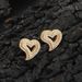 DIY Jewelry Accessories Alloy Inlaid Diamond Gold Studs Flat Head Pins With Heart Earring Backs_ipsvogv.com