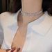 Light luxury high end zircon necklace simple and fashionable neck chain high end temperament short clavicle chain personality fashionable jewelry_ipsvogv.com