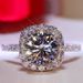 Sanjie Jewelry Platinum Plated Heart Eight Arrow Simulated Zircon Engagement Ring_ipsvogv.com