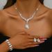 Women’s Jewelry Set Fashion Supply Hot Selling Crystal Rhinestone Jewelry Necklace Set Bridal Wedding Necklace Earrings Bracelet Three Piece Set_ipsvogv.com