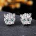 Cao Shi's New Personalized Versatile Full Diamond Zircon Leopard Head For Women's Temperament Street Shooting Earrings_ipsvogv.com
