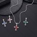 Colored diamond cross hip hop necklace men's trendy street personality net red pendant disco sweater chain accessories batch_ipsvogv.com