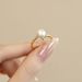 Pearl Bamboo Knot Women's Design, Versatile Light Luxury, High-end Feeling, Index Finger Ring, High Luxury Gift_ipsvogv.com