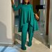 Women's Clothing fashionable temperament large size long sleeved tops wide leg pants suit_ipsvogv.com