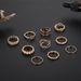 Hot Selling Pearl Geometric Oil Drop Of 10 Fashionable Instagram Combination Ring Set_ipsvogv.com