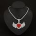 Hip Hop Fashion Men's Alloy Full Diamond Red Love Angel Wings Pendant With Tennis Chain_ipsvogv.com