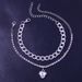 Jewelry Novel Fashion Diamond Pendant Anklet All-match Hip-hop Titanium Steel Double-layer Anklet_ipsvogv.com