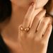 Gold ring, real gold electroplating high end ring, threaded cold style, plain metal ring, simple_ipsvogv.com