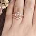 Flower Shaped Princess Pear Shaped Rose Gold Pair Ring_ipsvogv.com