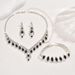 Women’s Jewelry Set Fashion Necklace Set Bridal Wedding Jewelry Full Diamond Water Drop Fashion Jewelry Earrings Bracelet Light Luxury Rhinestones_ipsvogv.com