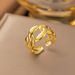 Fashion Chain Stainless Steel For Women, Simple Wide Face Hip-hop, Exaggerated Opening, Adjustable Index Finger Ring_ipsvogv.com