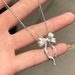 Ribbon Matte Bow Necklace For Women, Unique Design, Fashionable Ins Style, Elegant And Sweet Clavicle Chain_ipsvogv.com