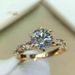 Cao Shi's Classic Round Ring Winding Fried Dough Twists Shape Micro Inlaid Six Claw Valentine's Day Qixi Gift_ipsvogv.com