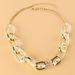 Fashion Thick Chain Necklace Female Transparent Resin Double Alloy Metal Short Clavicle Chain_ipsvogv.com