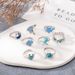 New Crab, Jellyfish, Starfish, Scallops, Marine Creatures, Oil Droplets, Turquoise 9-piece Set Ring_ipsvogv.com
