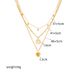 Fashionable niche simple retro titanium steel metal multi-layer chain love round card tree of life pendant necklace_ipsvogv.com