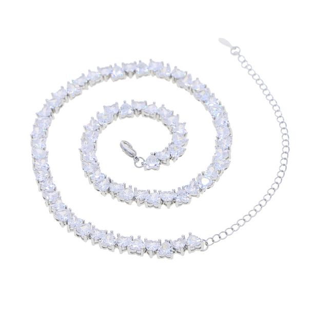 Women's Jewelry Fashion Trend New Asymmetrical Heart Shaped Zircon Necklace_ipsvogv.com