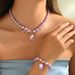 Women’s Jewelry Set Fashion Ladies Pearl Necklace Bracelet Set Niche Gemstone Design Pendant Clavicle Necklace Female_ipsvogv.com