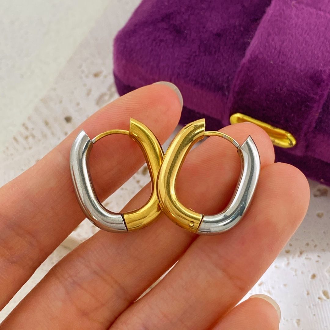 Women's Jewelry Set Fashion New Titanium Steel U Shaped Gold And Silver Earrings Personalized Design Sense Of Popular Stainless Steel Earrings_ipsvogv.com