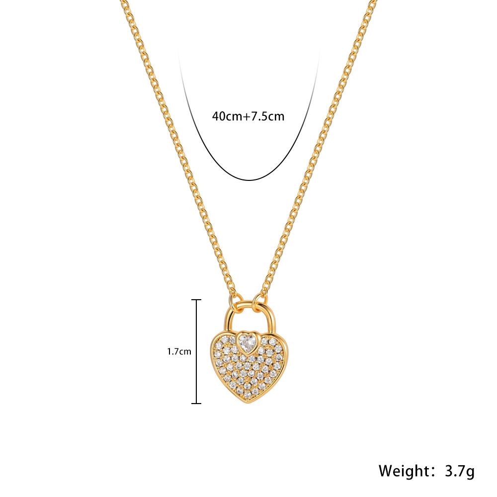 French high end simple design heart diamond new fashion temperament ladies accessories necklace temperament female necklace_ipsvogv.com