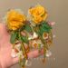 Women’s Jewelry Set Fashion Super New Gentle And Elegant Temperament Chiffon Flower Beaded Tassel Earrings Summer Niche Design Handmade Earrings_ipsvogv.com