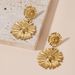 Middle Ancient vintage Western Retro Sunflower Sunflower Elegant Retro Earrings Plated with Real Gold Elegant Jewelry_ipsvogv.com